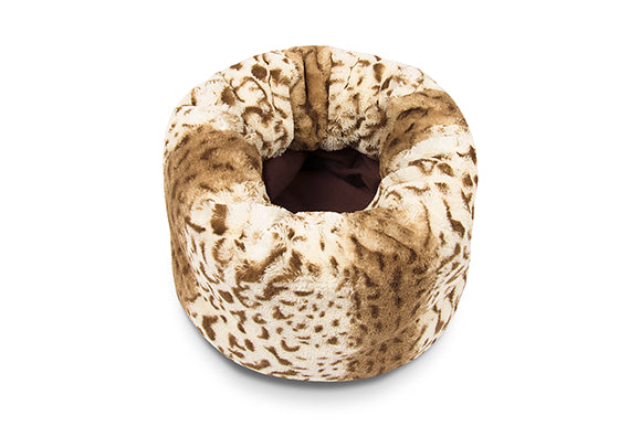 Snuggle Beds for Dogs and Cats: Leopard Brown