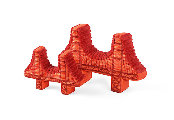 P.L.A.Y. Totally Touristy Squeaky Plush Dog toys, Golden Gate Bridge