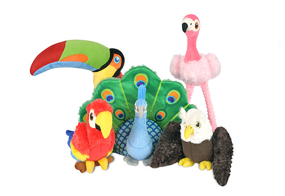 Fetching Flock Squeaky Plush Dog toys