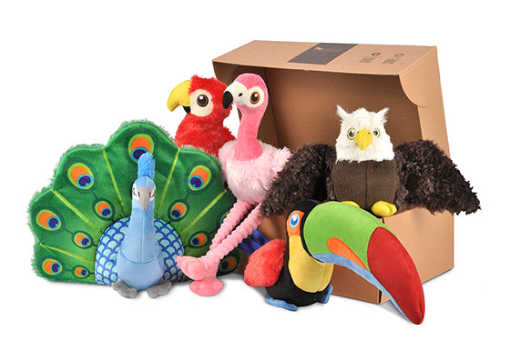 Fetching Flock Squeaky Plush Dog toys