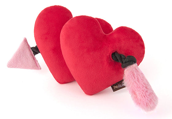 Puppy Love Dog Squeaky Plush Toys Fur ever Hearts