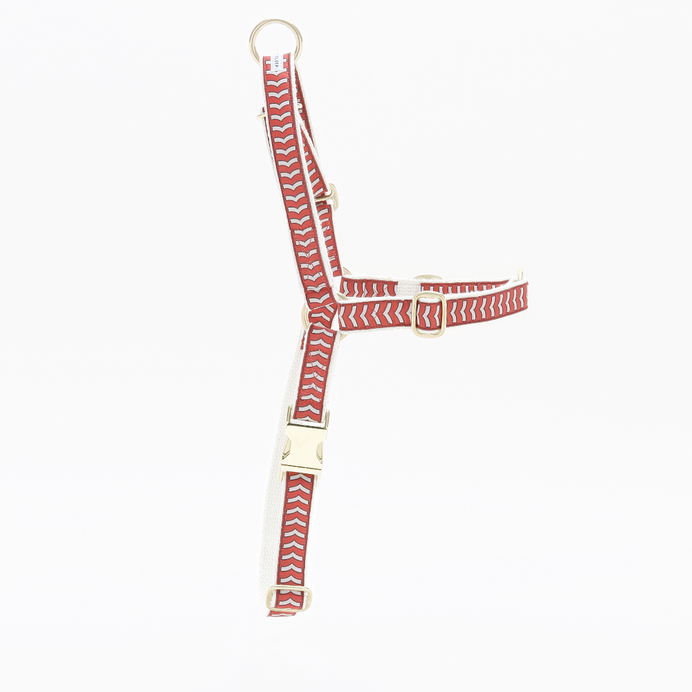 Chef l Bark Good Walk No Pull Dog Harness Fire Red Cream Black