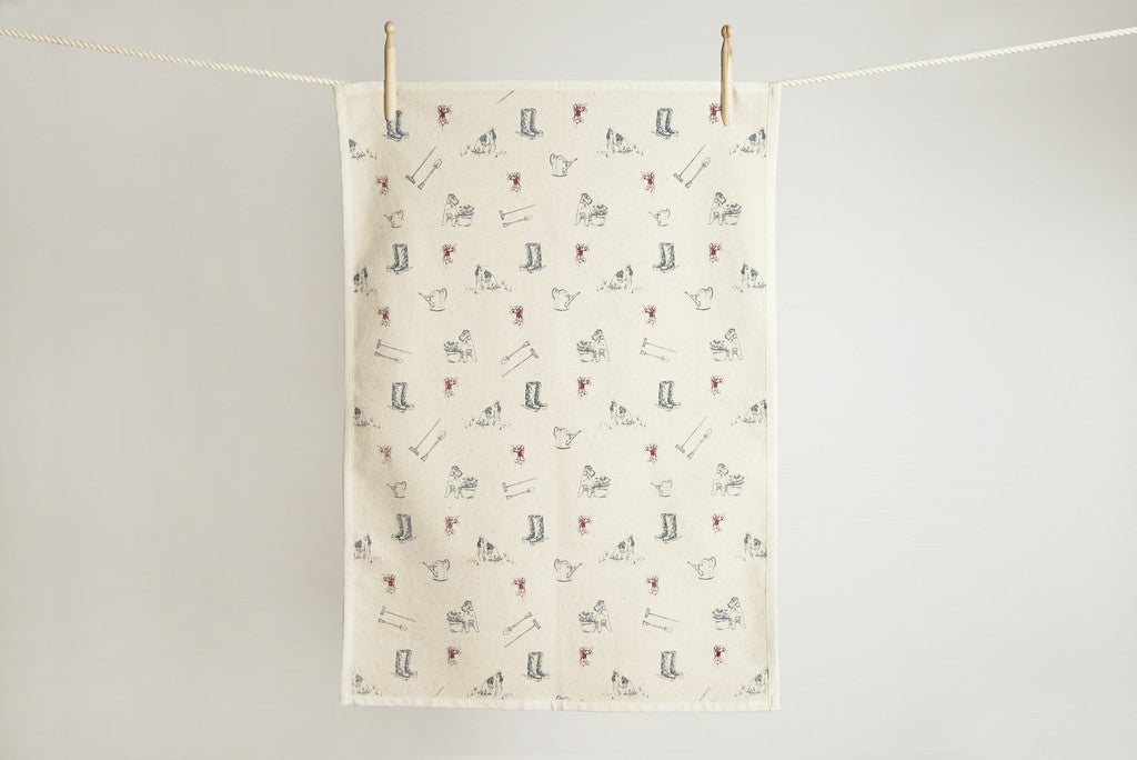 Tea towel: Gardening print