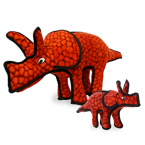 Tuffy Dinosaur Dog Tug and Fetch Toys, Triceratops
