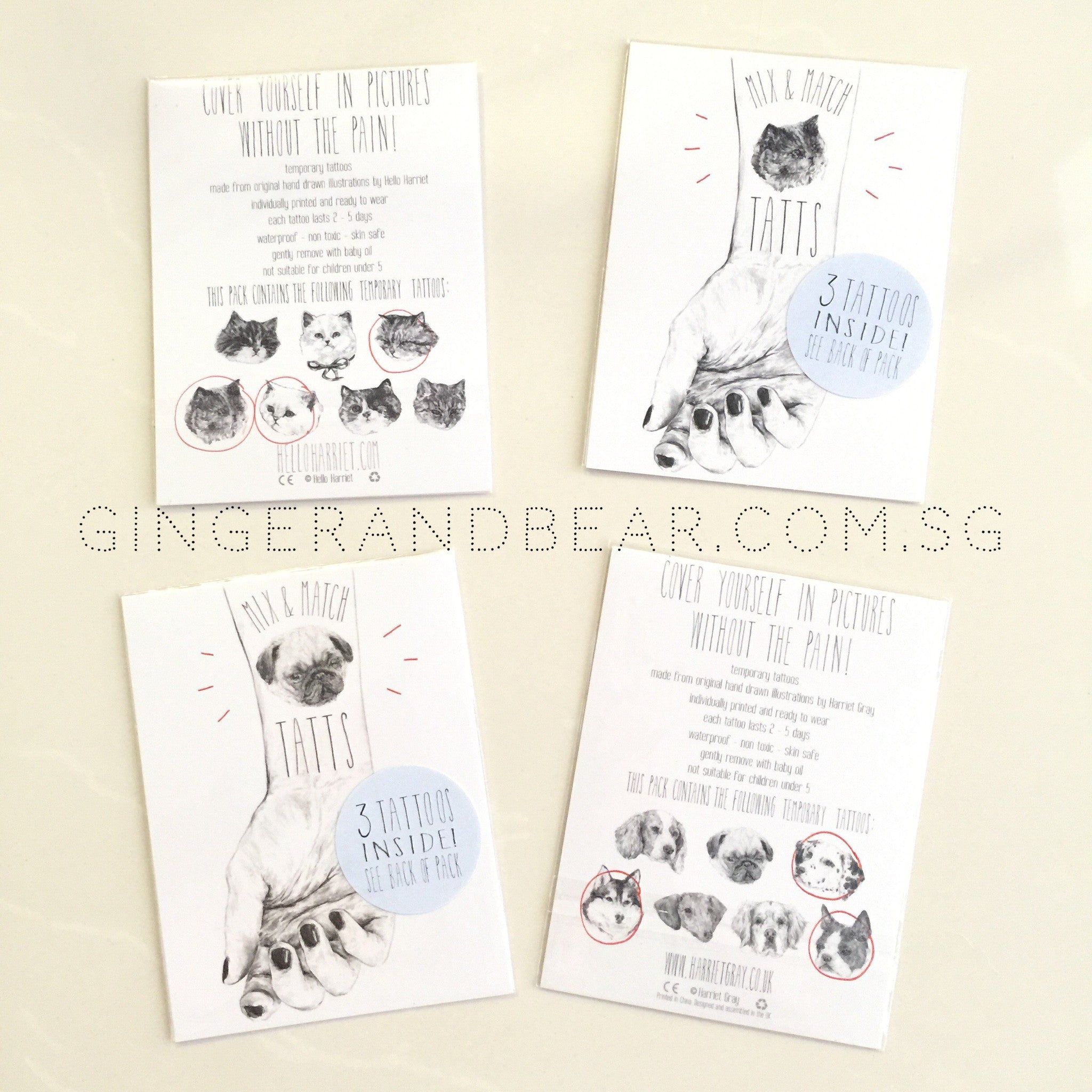 Tattoos: Cats (FINAL SALE)