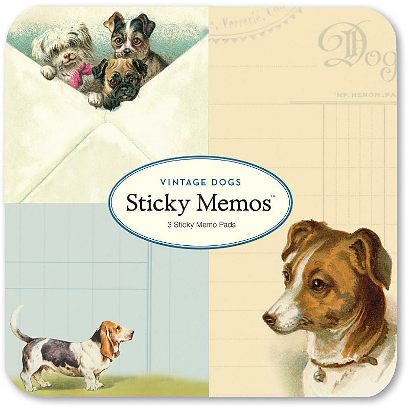 Stationery: Cavallini Vintage Dogs Sticky Memo
