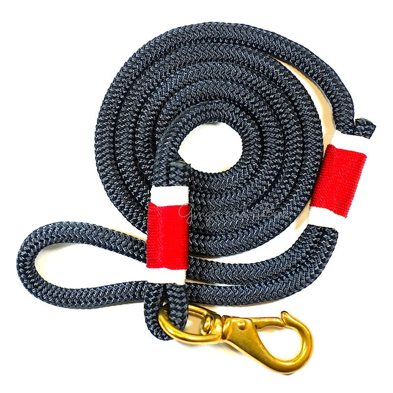 Rugged Hudson Leash: Red&White Navy
