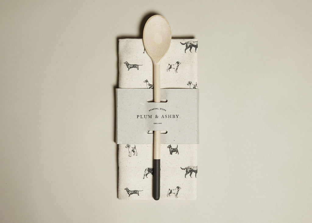 Tea towel and Wooden Spoon Gift Set: All Breeds print
