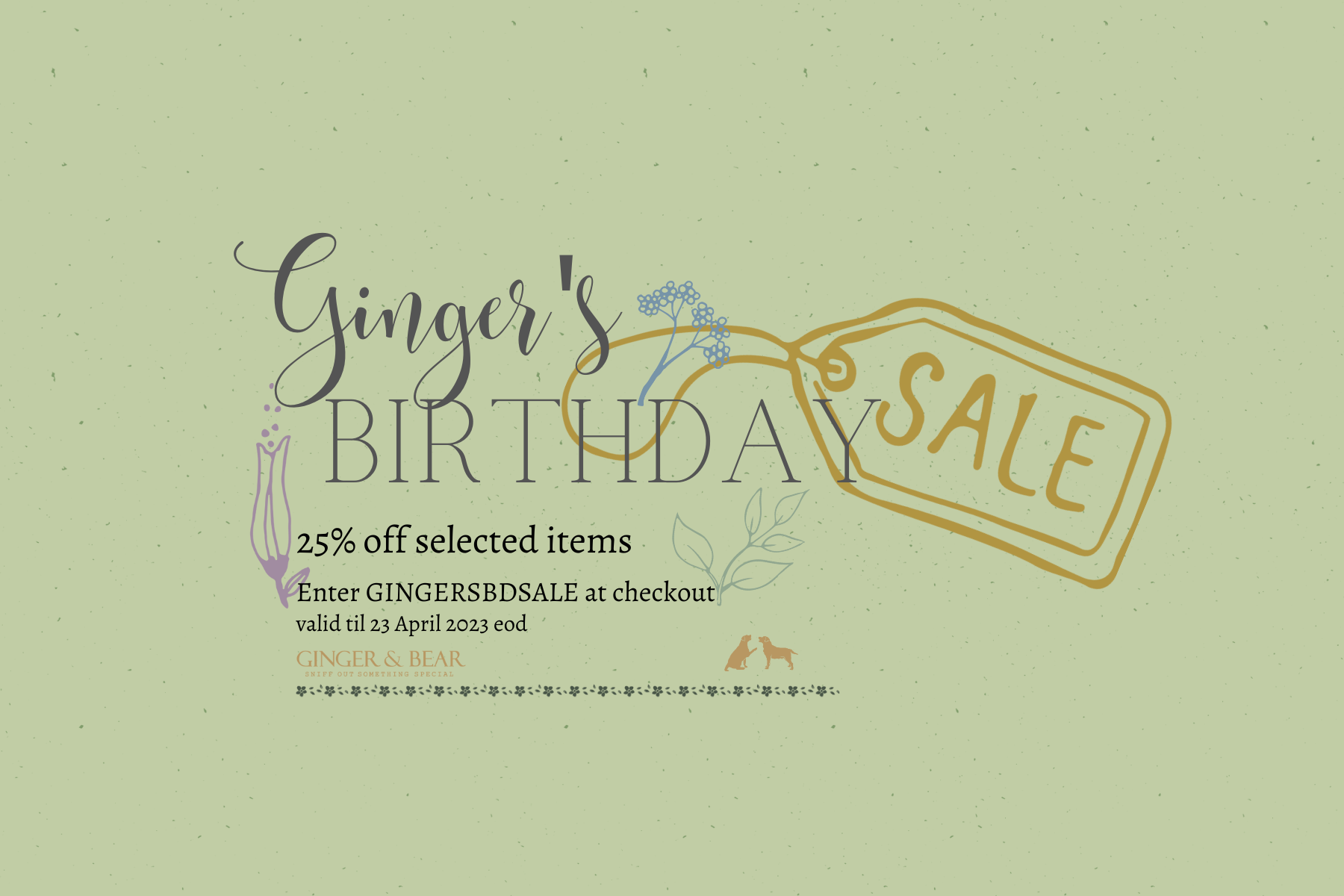 Ginger's Birthday Sale