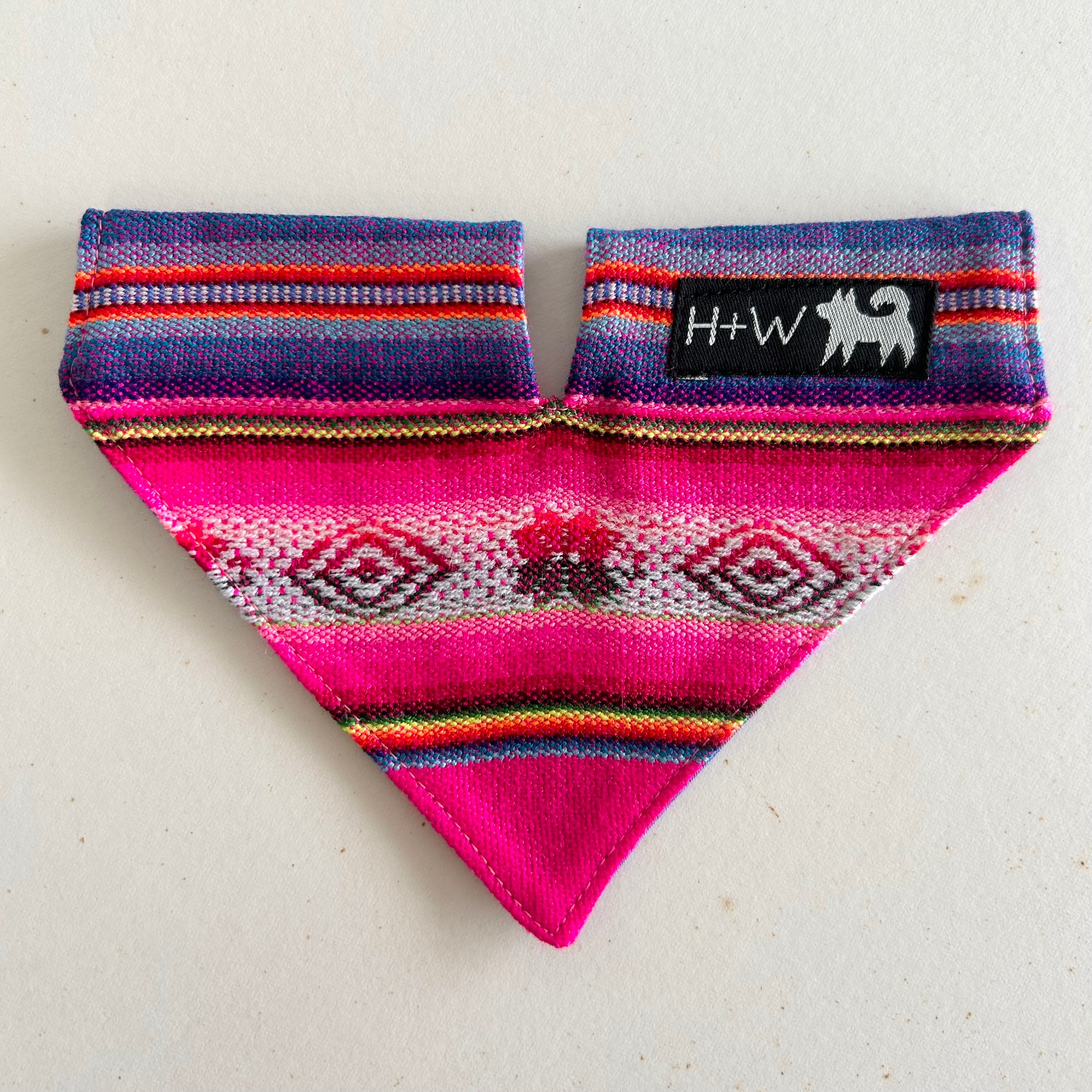 Hiro+Wolf Dog Bandana: Inca Pink