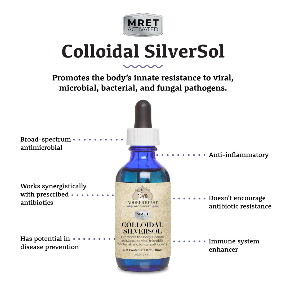 Adored Beast Supplements for Dogs and Cats, Colloidal Silversol *MRET Activated