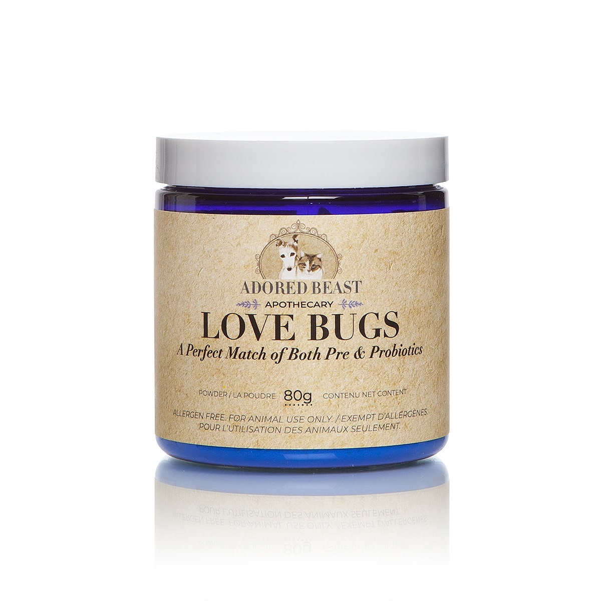 Adored Beast Supplements for Dogs and Cats, Love Bugs - Pre & Probiotics