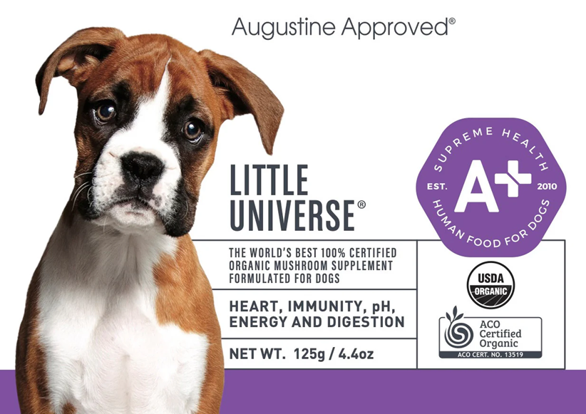 Augustine Approved Organic Mushroom Supplement for Dogs and Cats, Little Universe