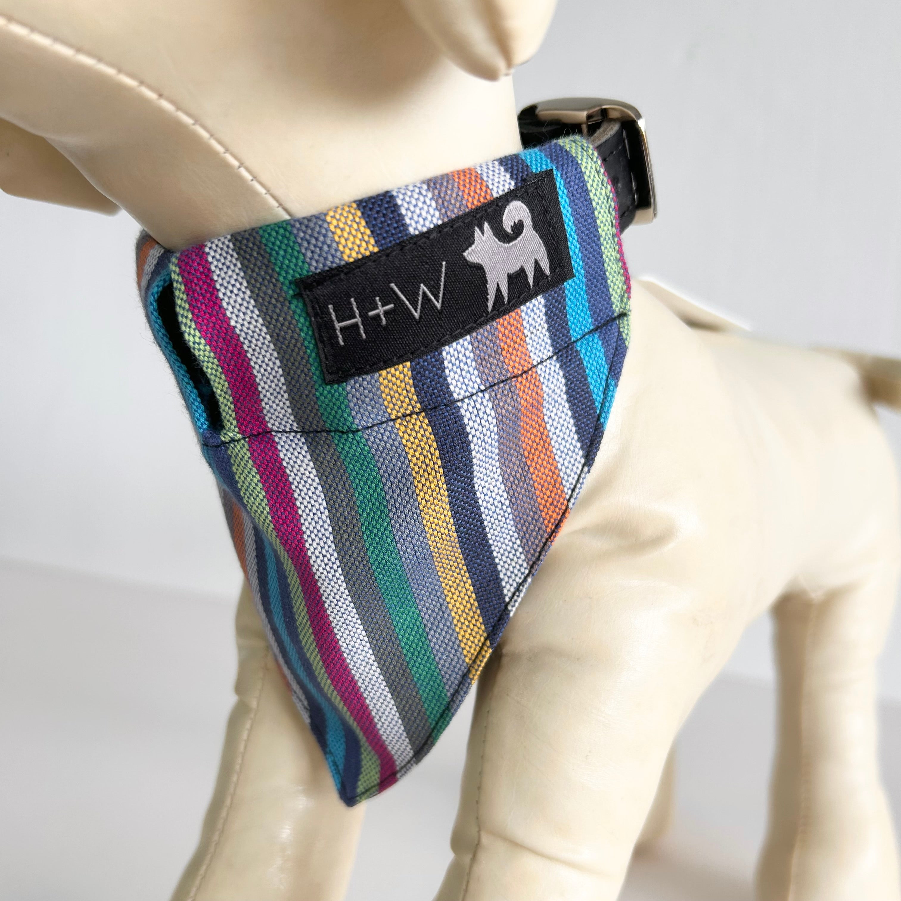 Hiro+Wolf Dog Bandana: Marine Striped Kikoy