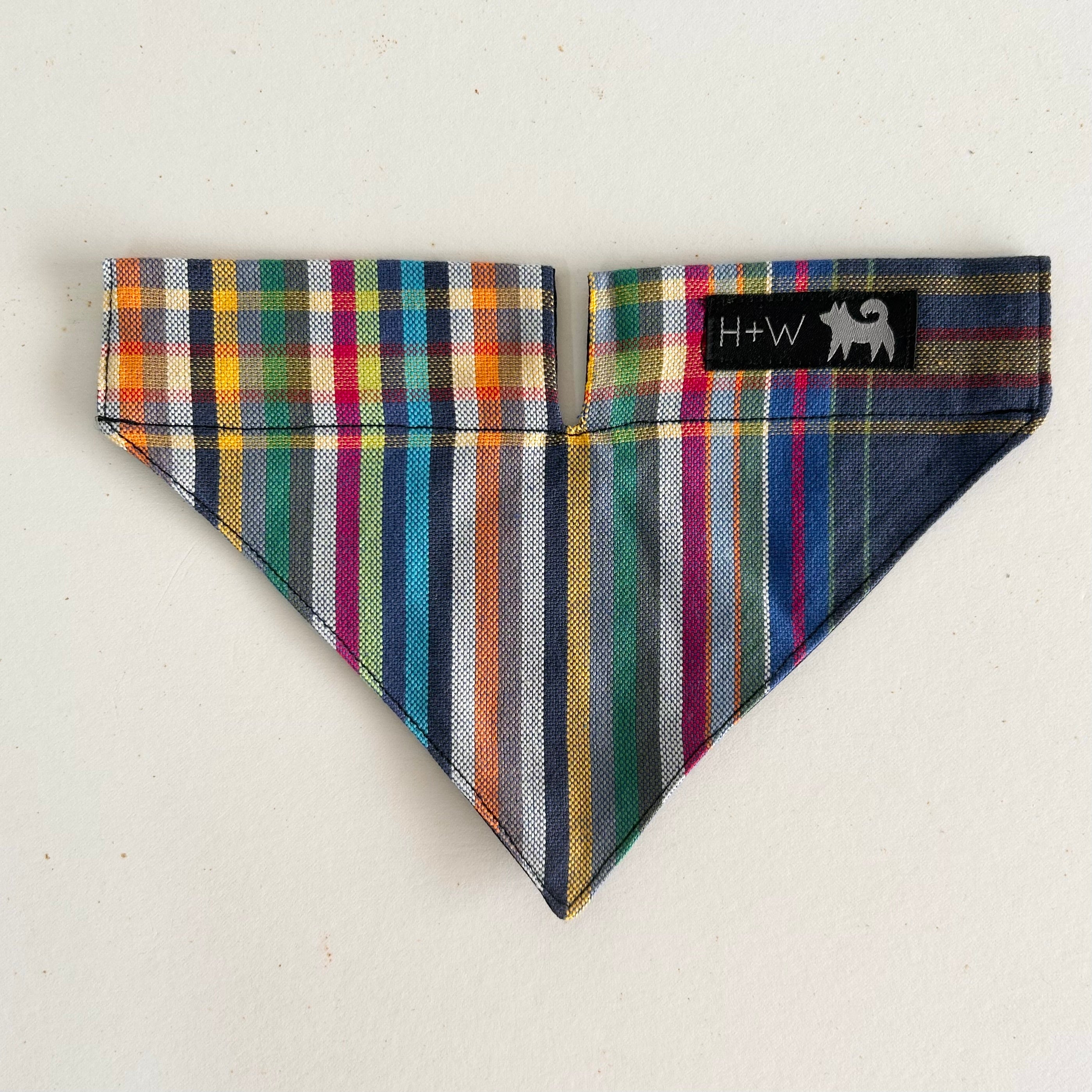 Hiro+Wolf Dog Bandana: Marine Striped Kikoy