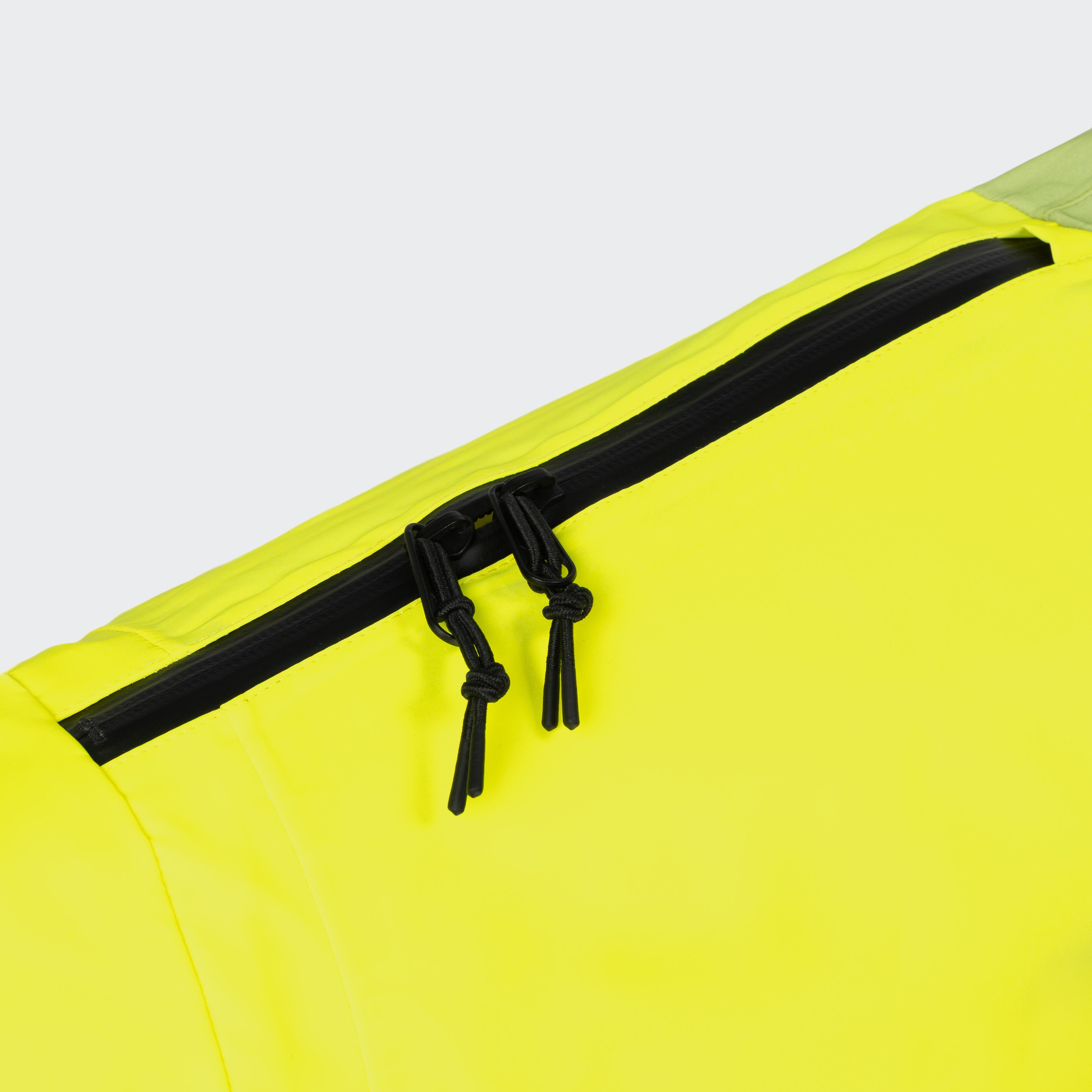 Cloud7 AKTIV reflective dog raincoat in high-visibility color, showcasing the extended shape and relaxed cut for full body coverage on a dog.