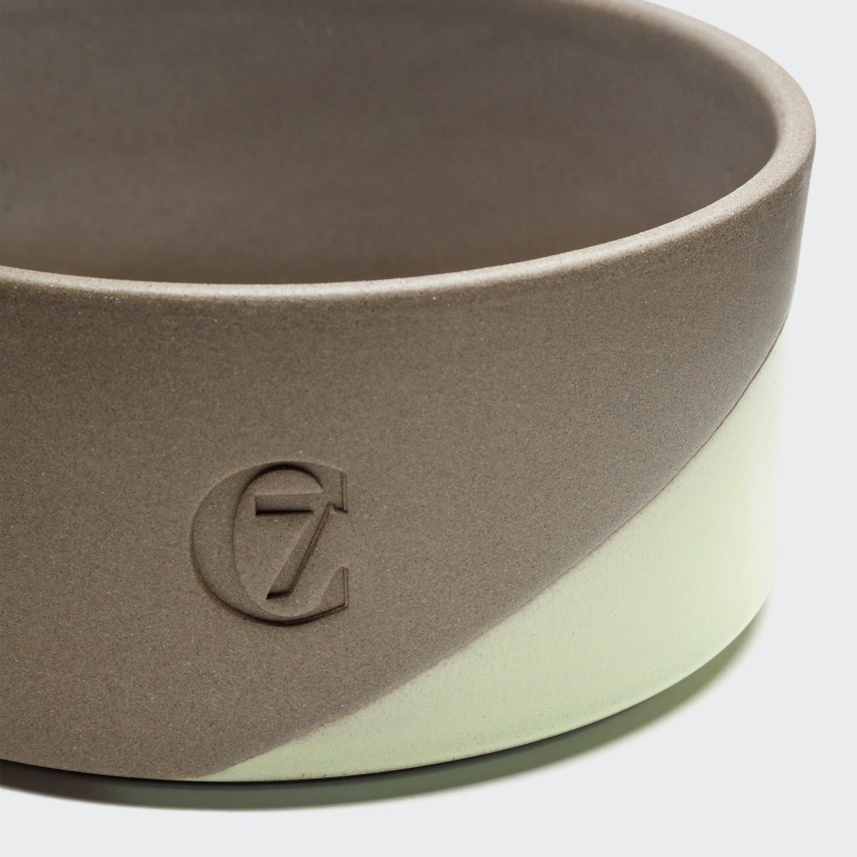 Cloud7 Mauro stoneware dog bowl in a modern earthy ceramic design with a glossy finish in mud-jade.