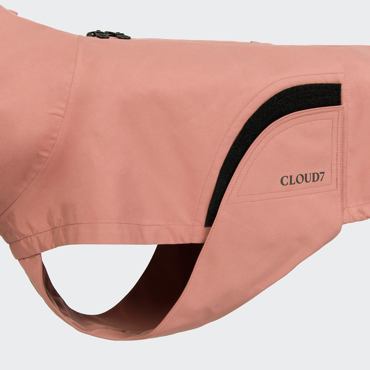 Minimalist faded rose dog rain jacket from the Cloud7 Dublin 2.0 eco-friendly pet outerwear collection.