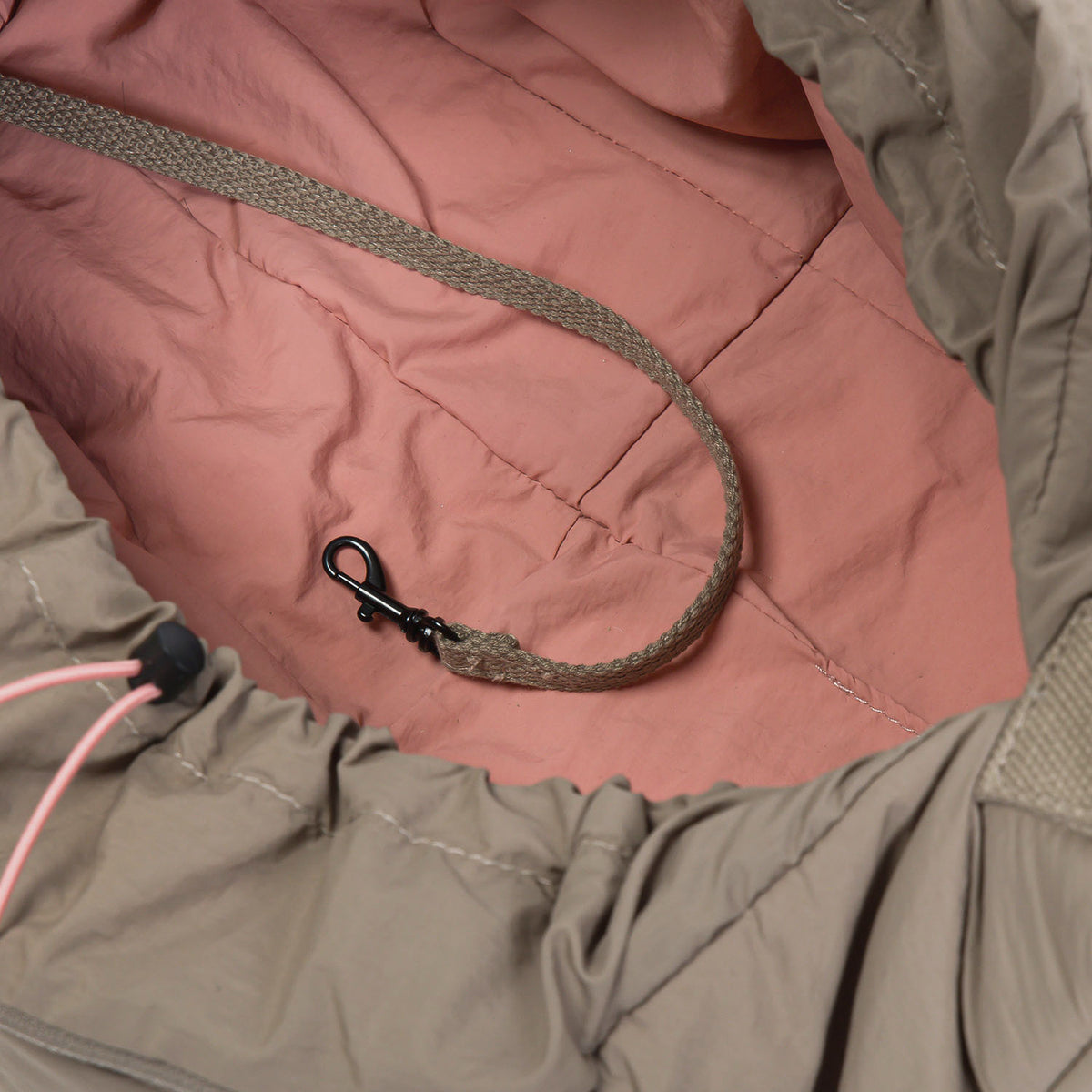 Cloud7 LTTL Khaki/Peach Puffer Dog Sling Bag | Hands-Free Carrier