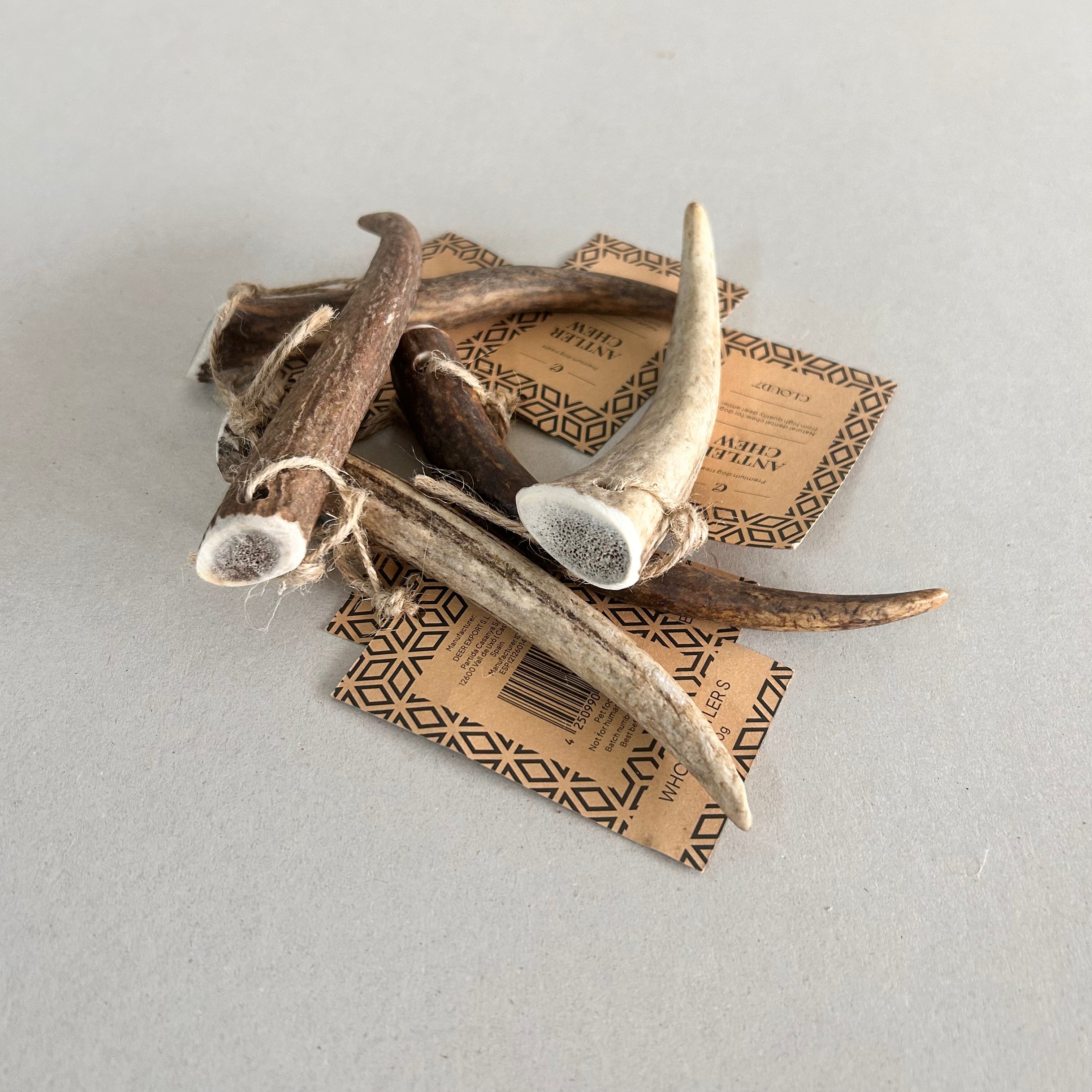 Cloud7: Natural Deer Antler Chew Stick Dog Treats, Whole