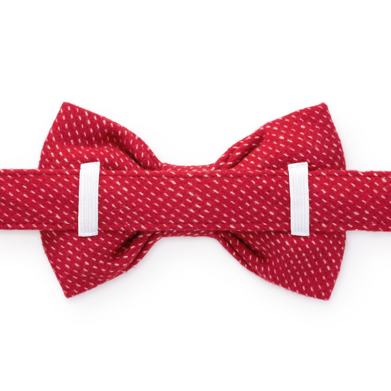 Dog and Cat Bowtie: Berry Stitch Flannel