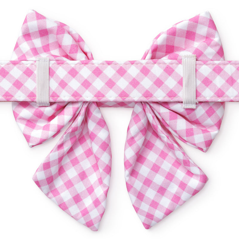 Dog and Cat Lady Bowtie: Hot Pink Gingham