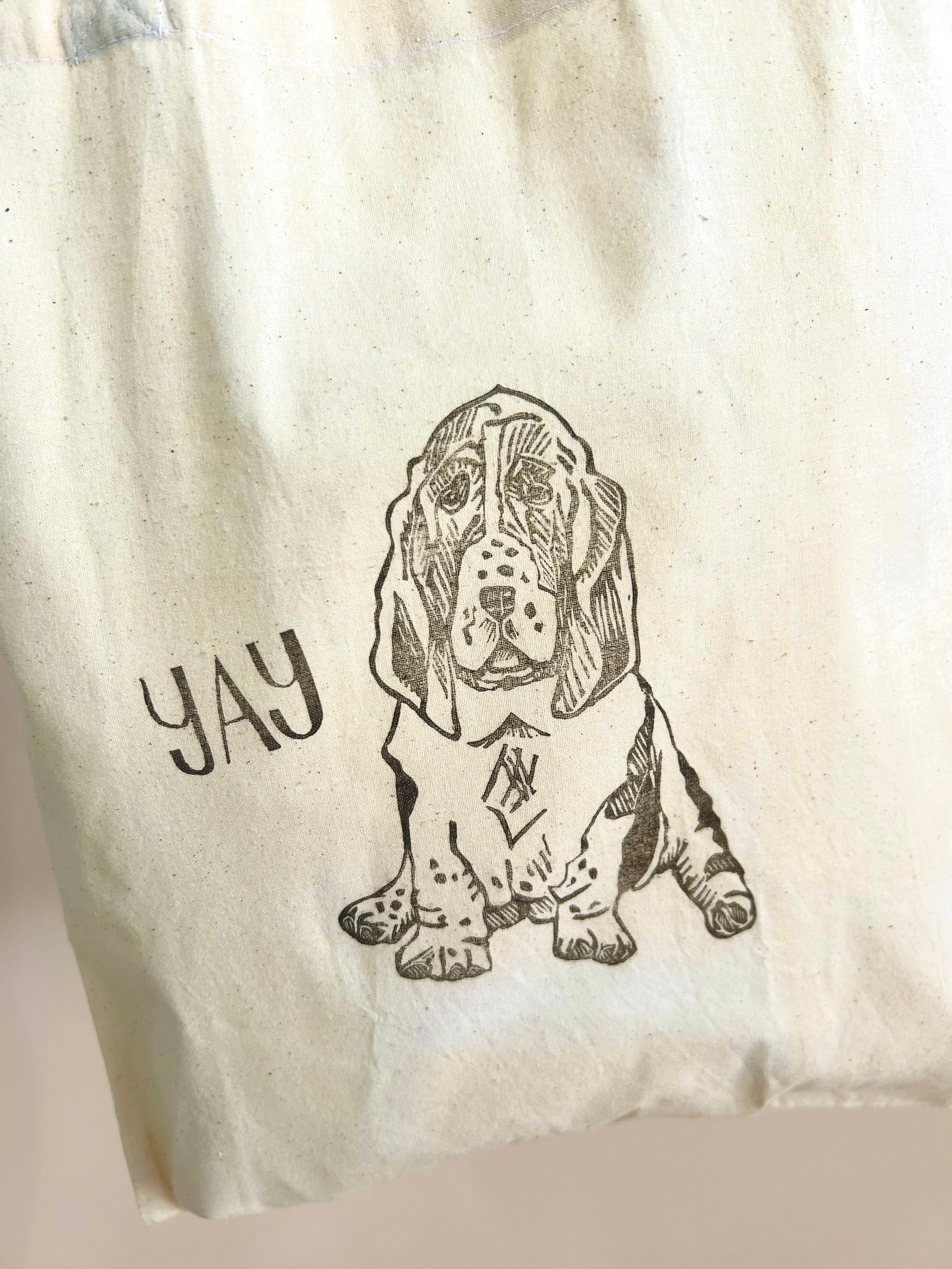 Cotton Tote bag for dog people: Happy Basset