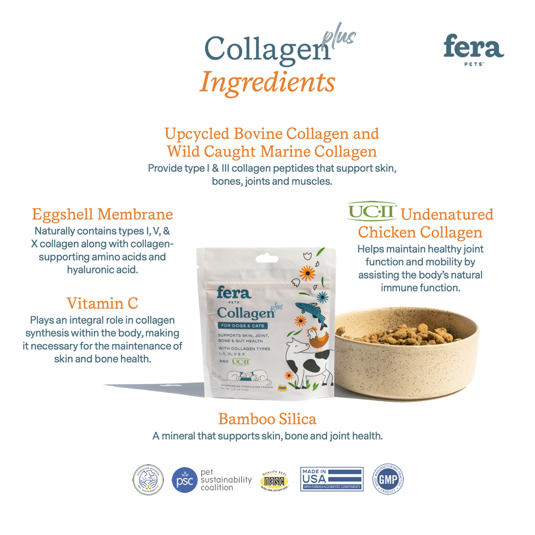 Fera Pet Organics Dog and Cat Supplement, Collagen Plus