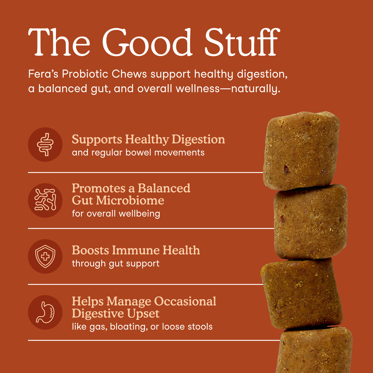 Fera Pet Organics Probiotics full spectrum gut health supplement to boost dog immune system naturally