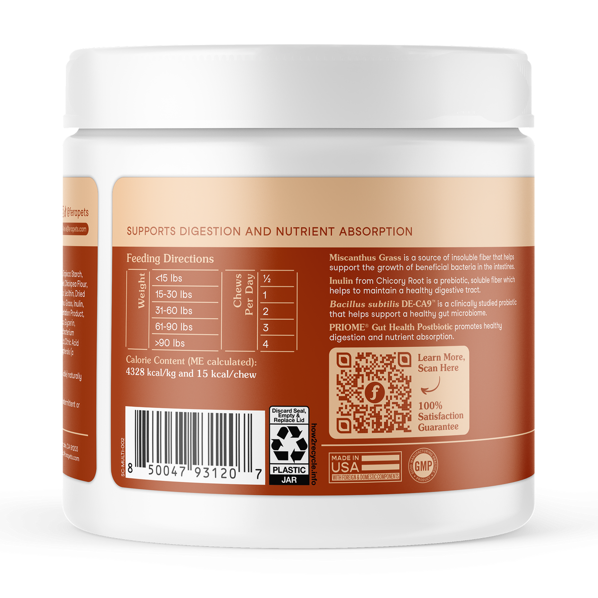 Fera Pet Organics Probiotics full spectrum gut health supplement to boost dog immune system naturally