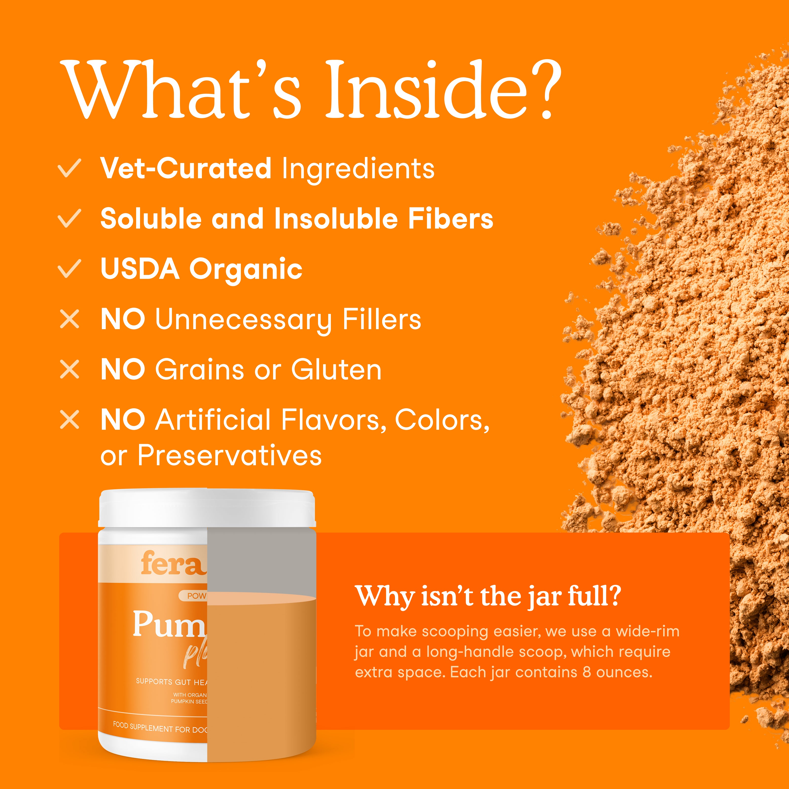 Fera Pet Organics Dog and Cat Supplement, Pumpkin Plus