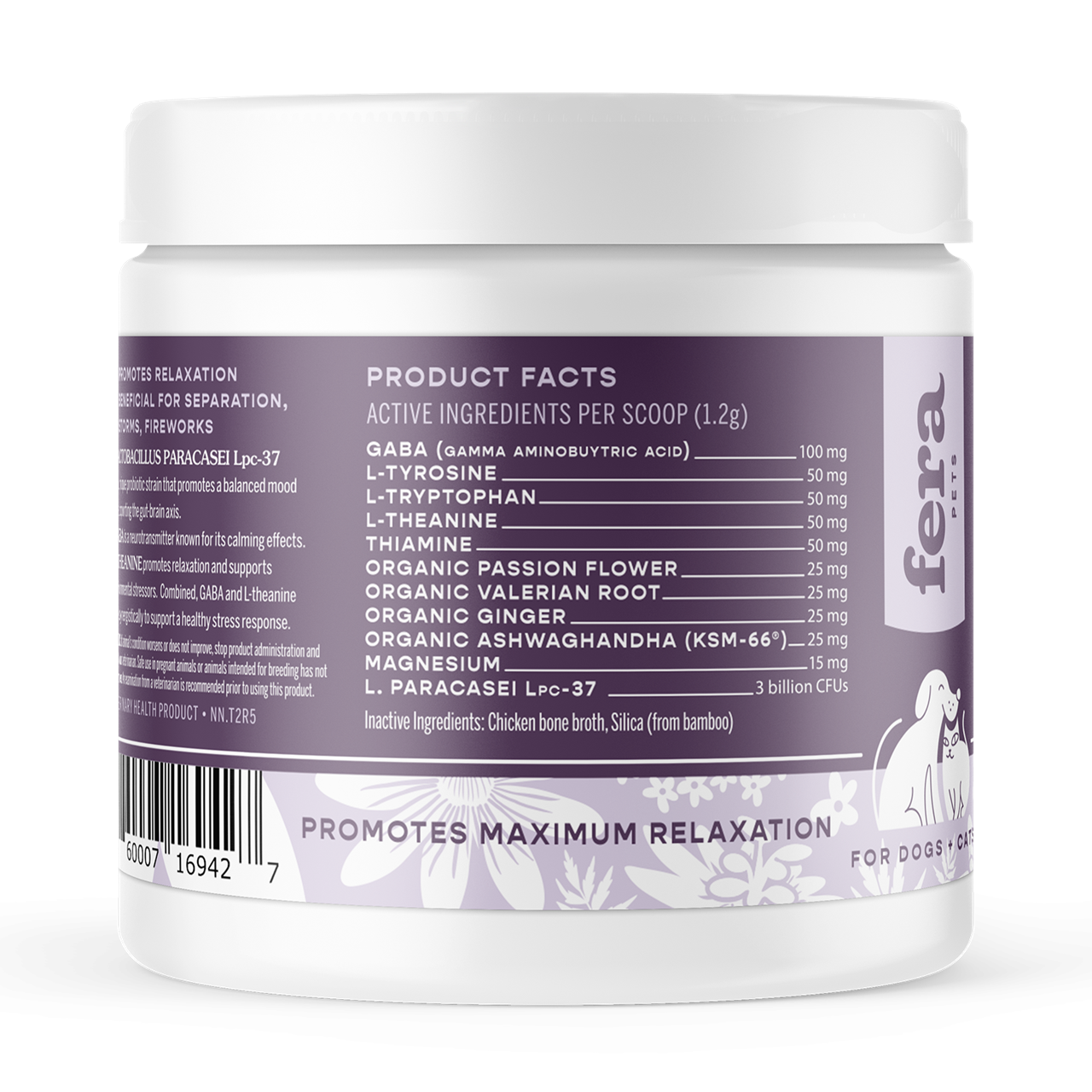 Fera Pet Organics Dog and Cat Supplement, Calming Support