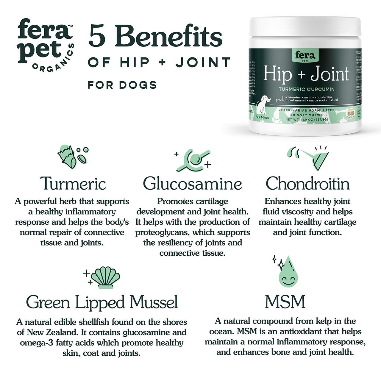 Fera Pet Organics Dog and Cat Supplement, Senior Dog Bundle