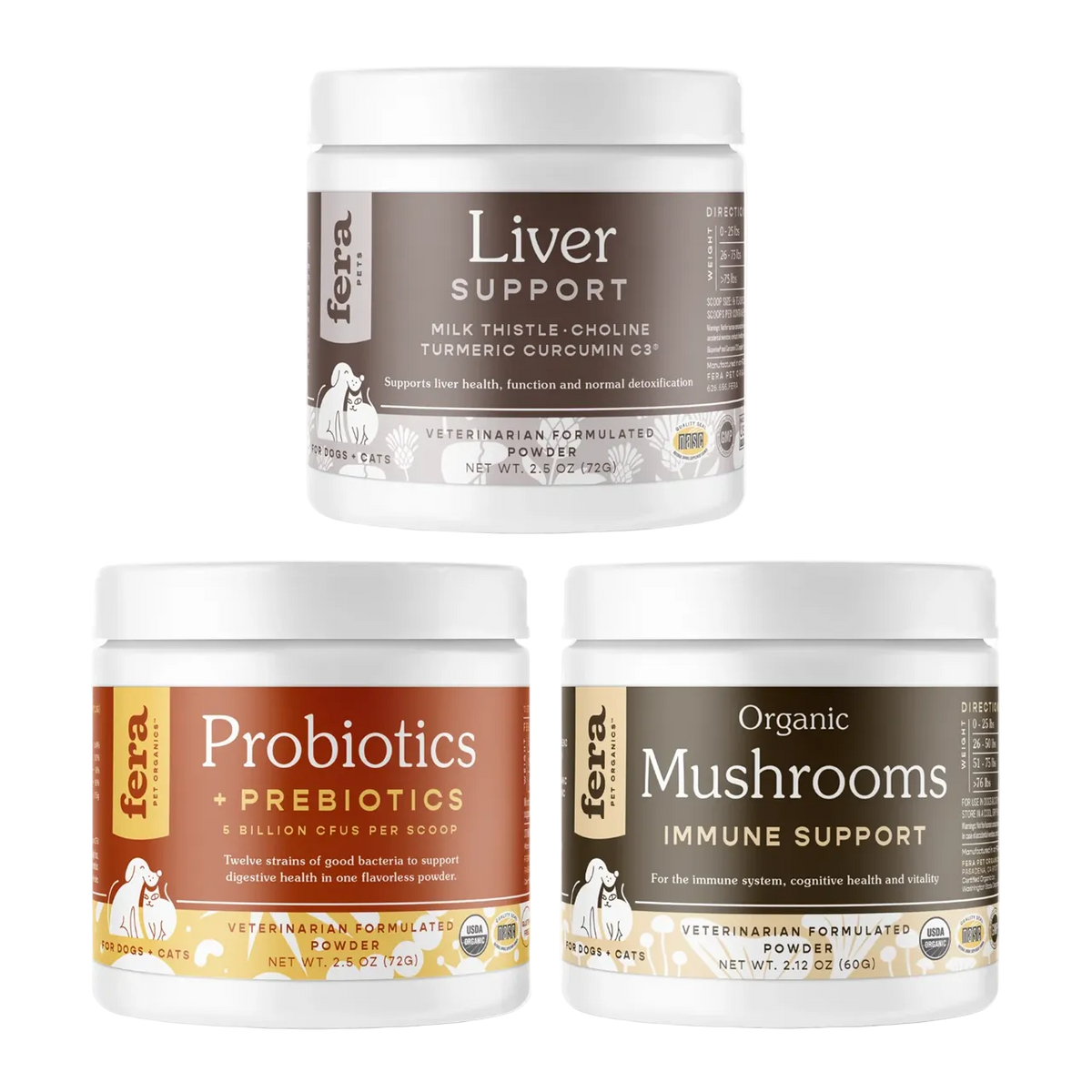 Fera Pet Organics Dog and Cat Supplement, Detox + Revive Bundle