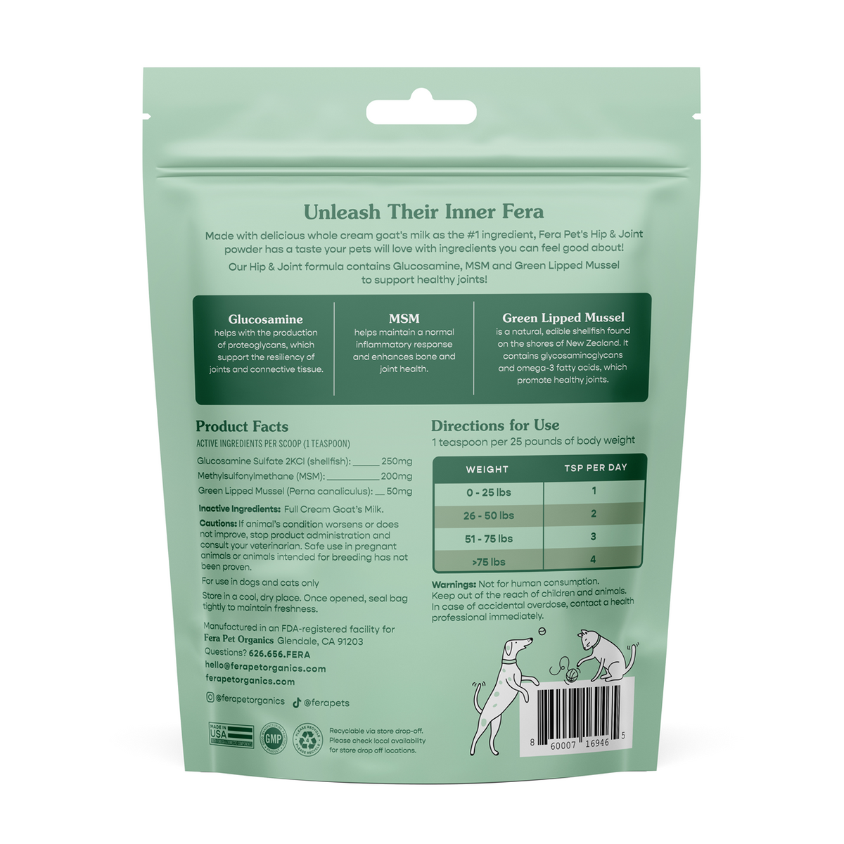 Fera Pet Organics Dog and Cat Supplement, Goat Milk Bundle