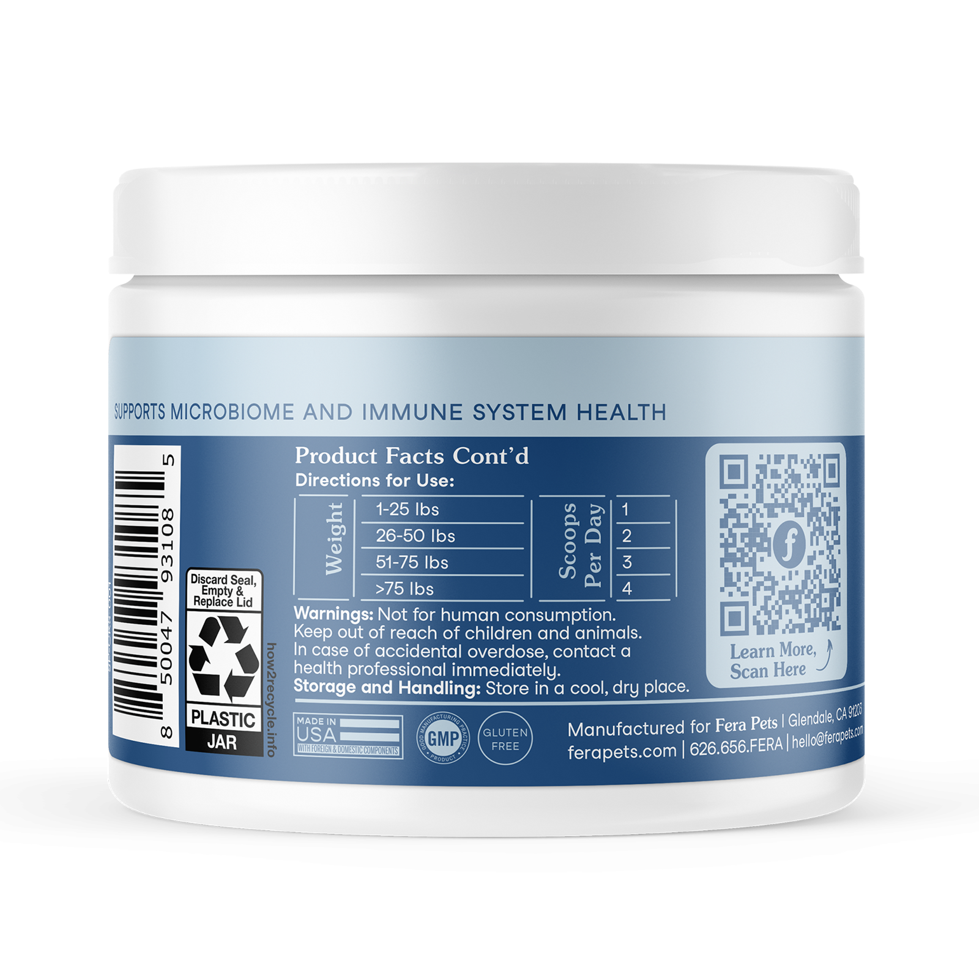 Fera Pet Organics Postbiotics Plus | Dog & Cat Gut Support