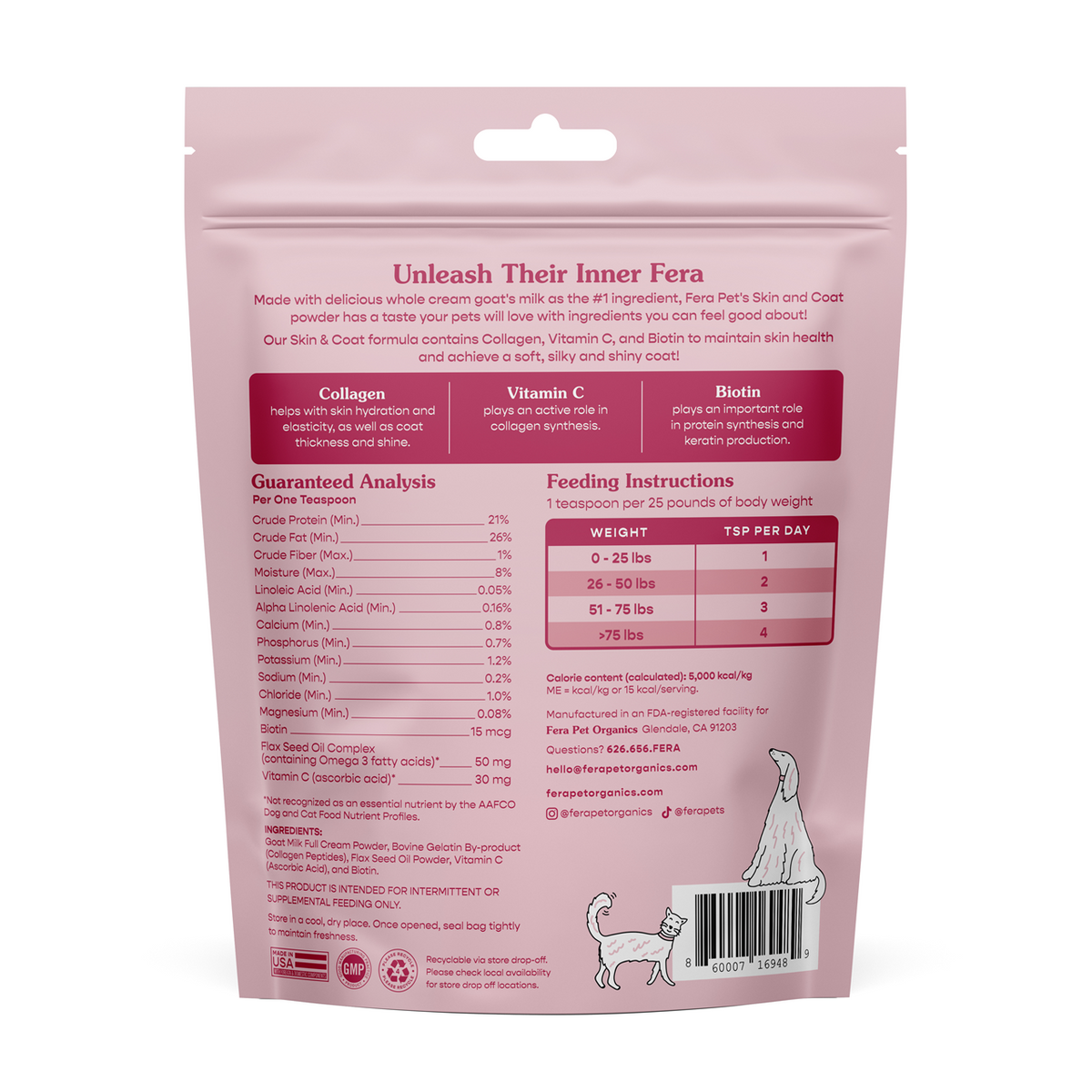 Fera Pet Organics Dog and Cat Supplement, Goat Milk Bundle