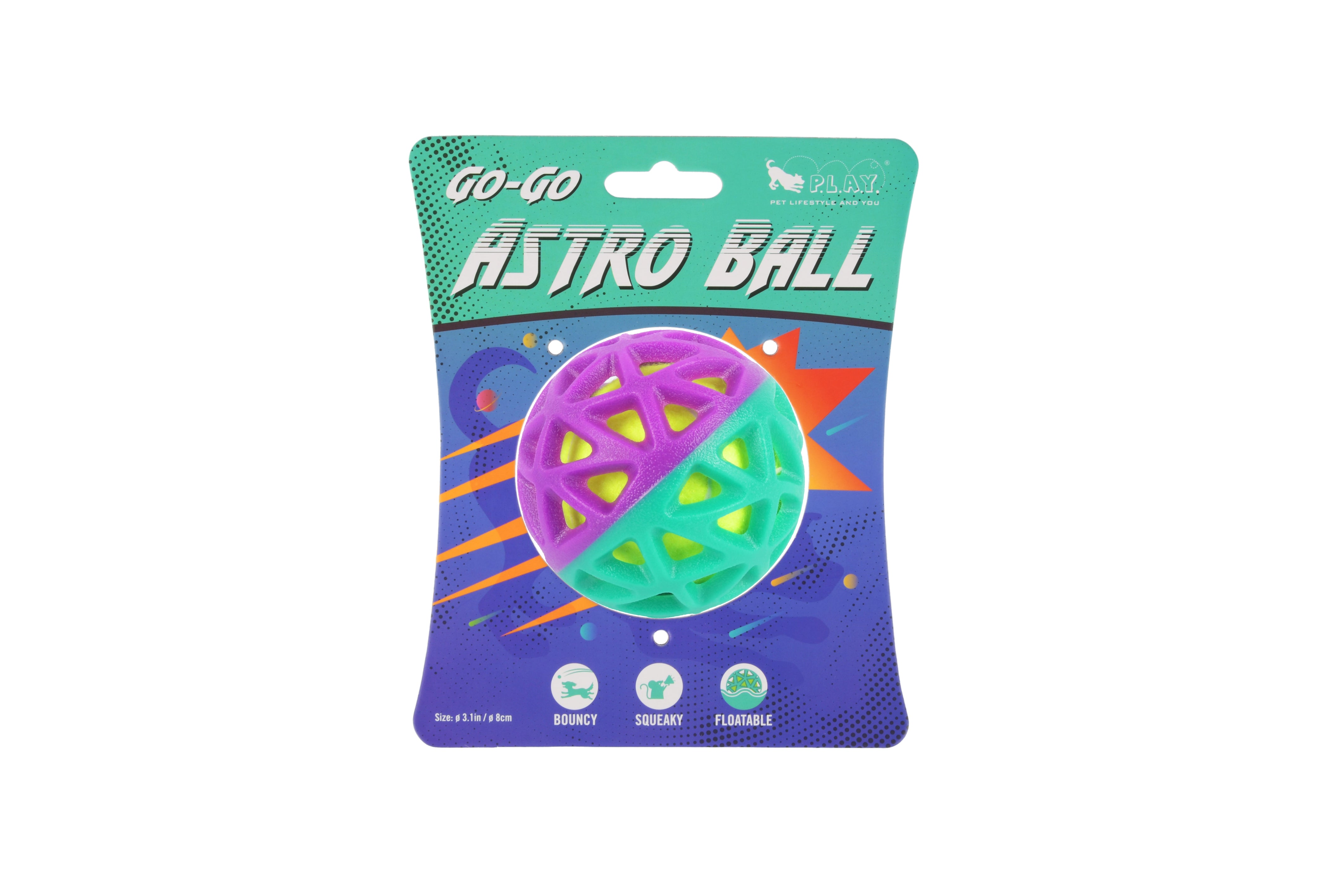 Fetch Bouncy Squeaky Dog toy, Go-Go Astro Ball