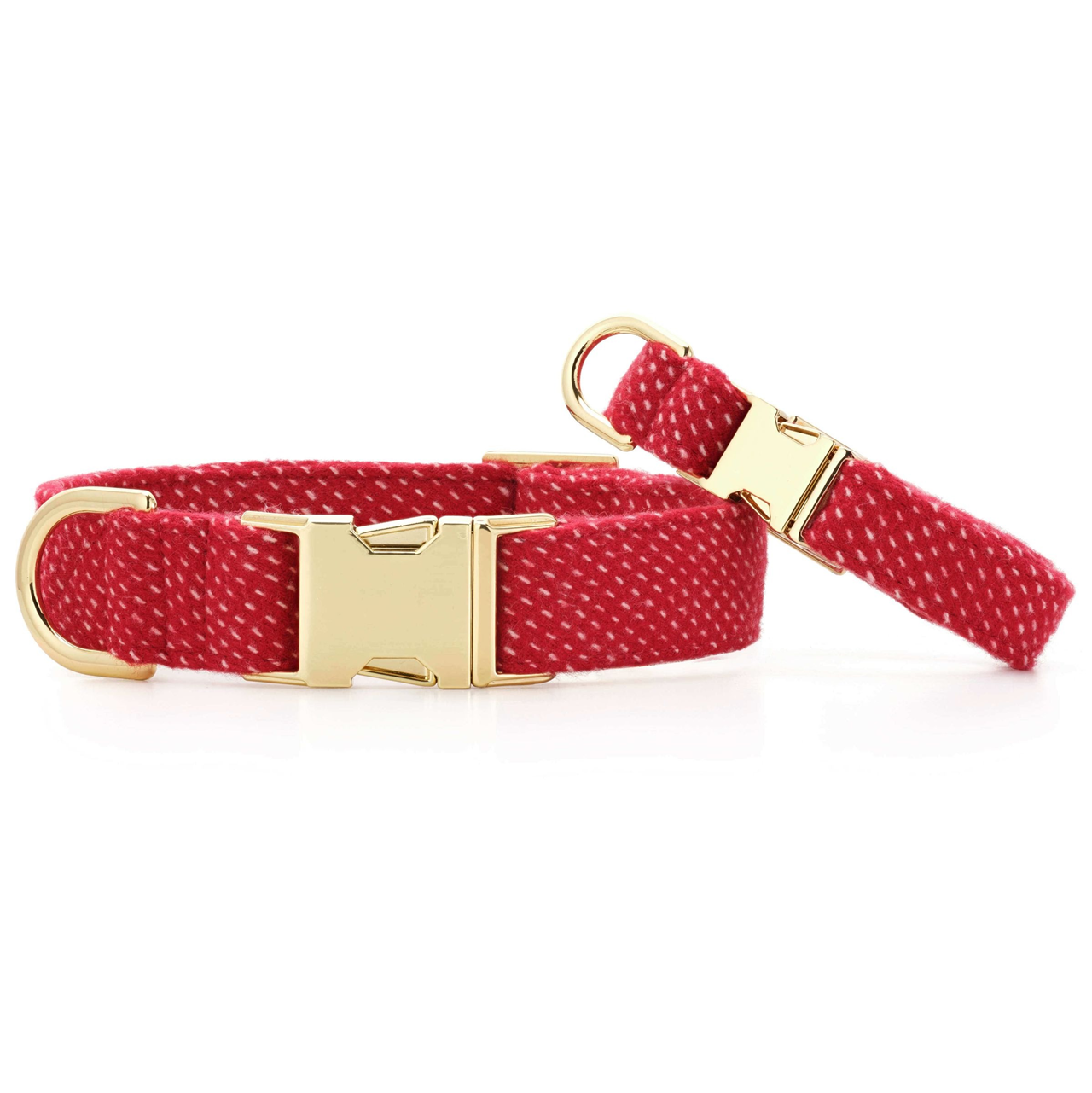 Dog Collar: Berry Stitch Flannel