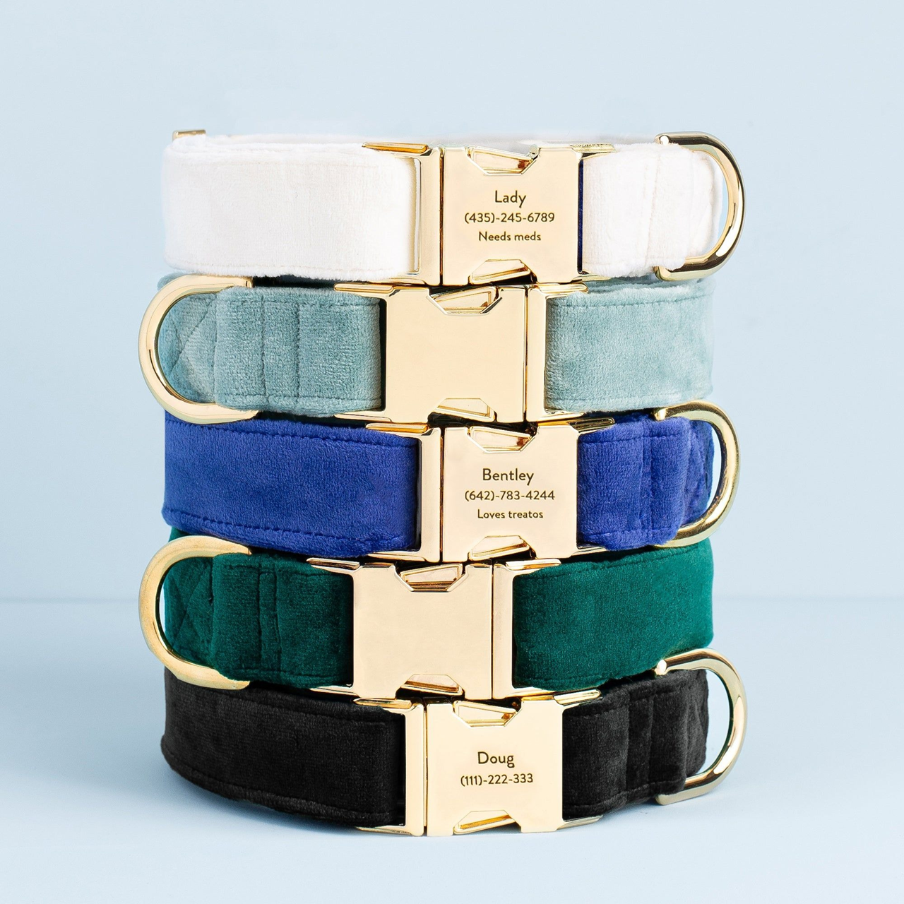 Dog Collar: Forest Green Velvet