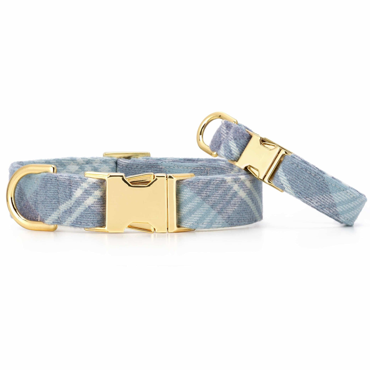 Dog Collar: Blue Frost Plaid Flannel