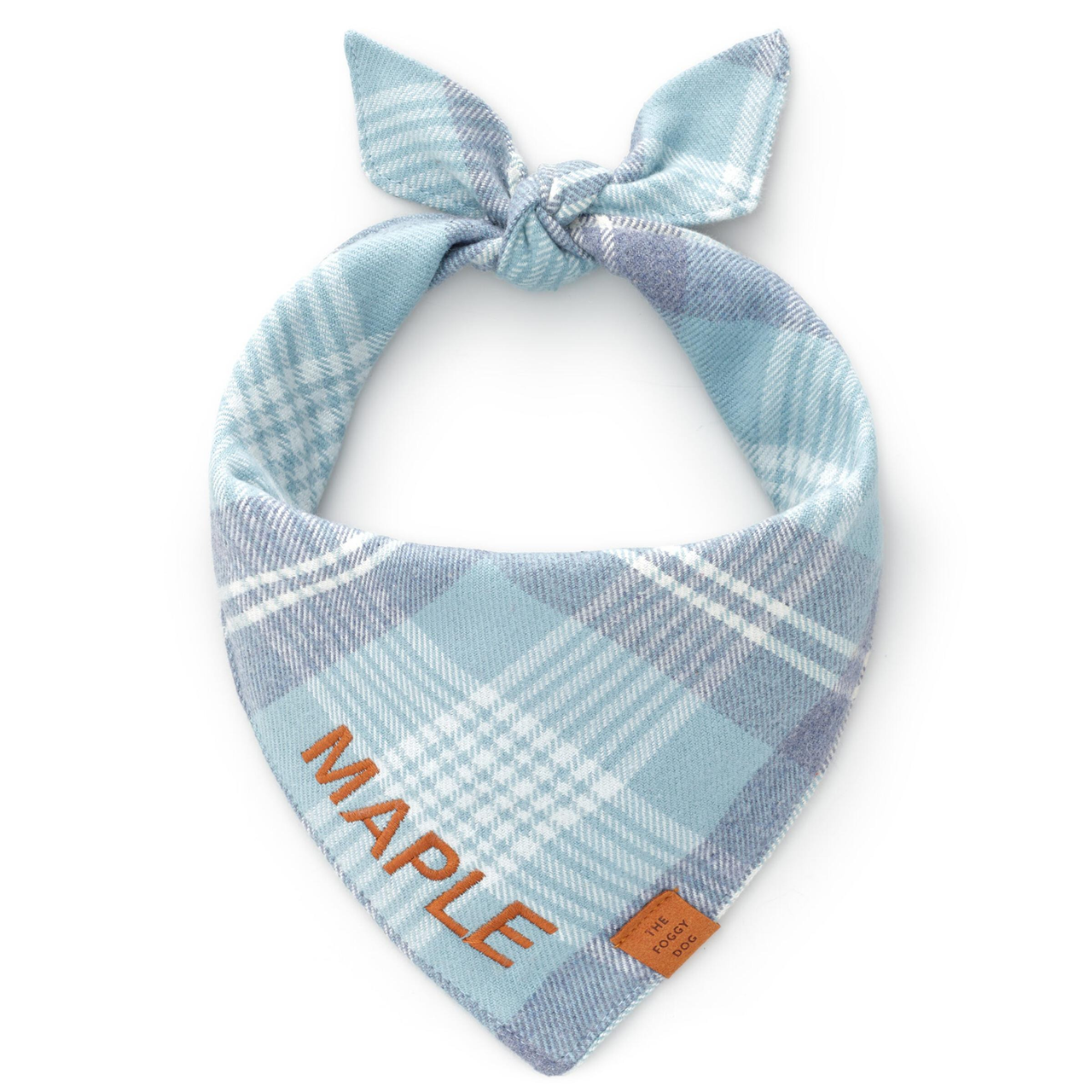 Dog and Cat Bandana: Blue Frost Plaid Flannel