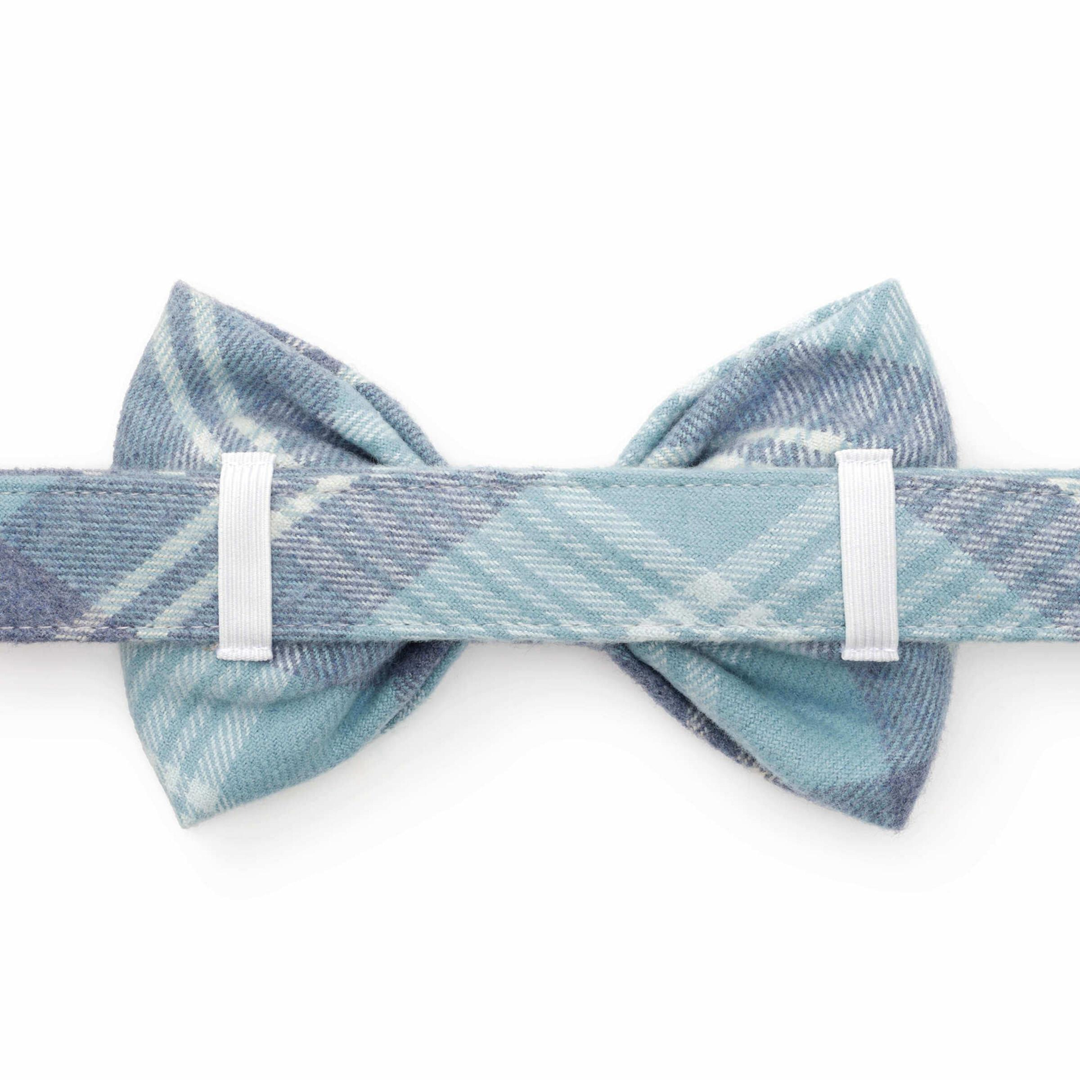 Dog and Cat Bowtie: Blue Frost Plaid Flannel