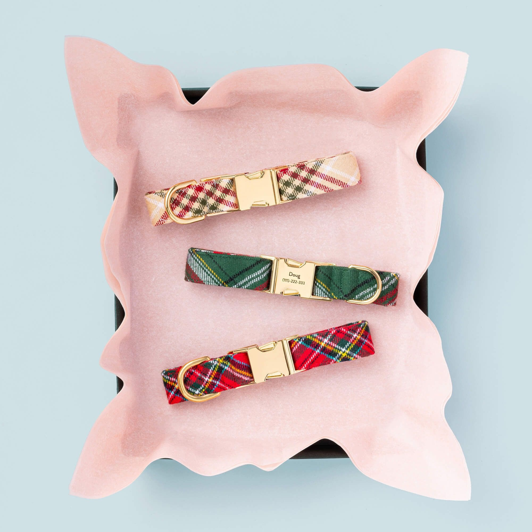 Dog Collar: Holly Jolly Plaid Flannel