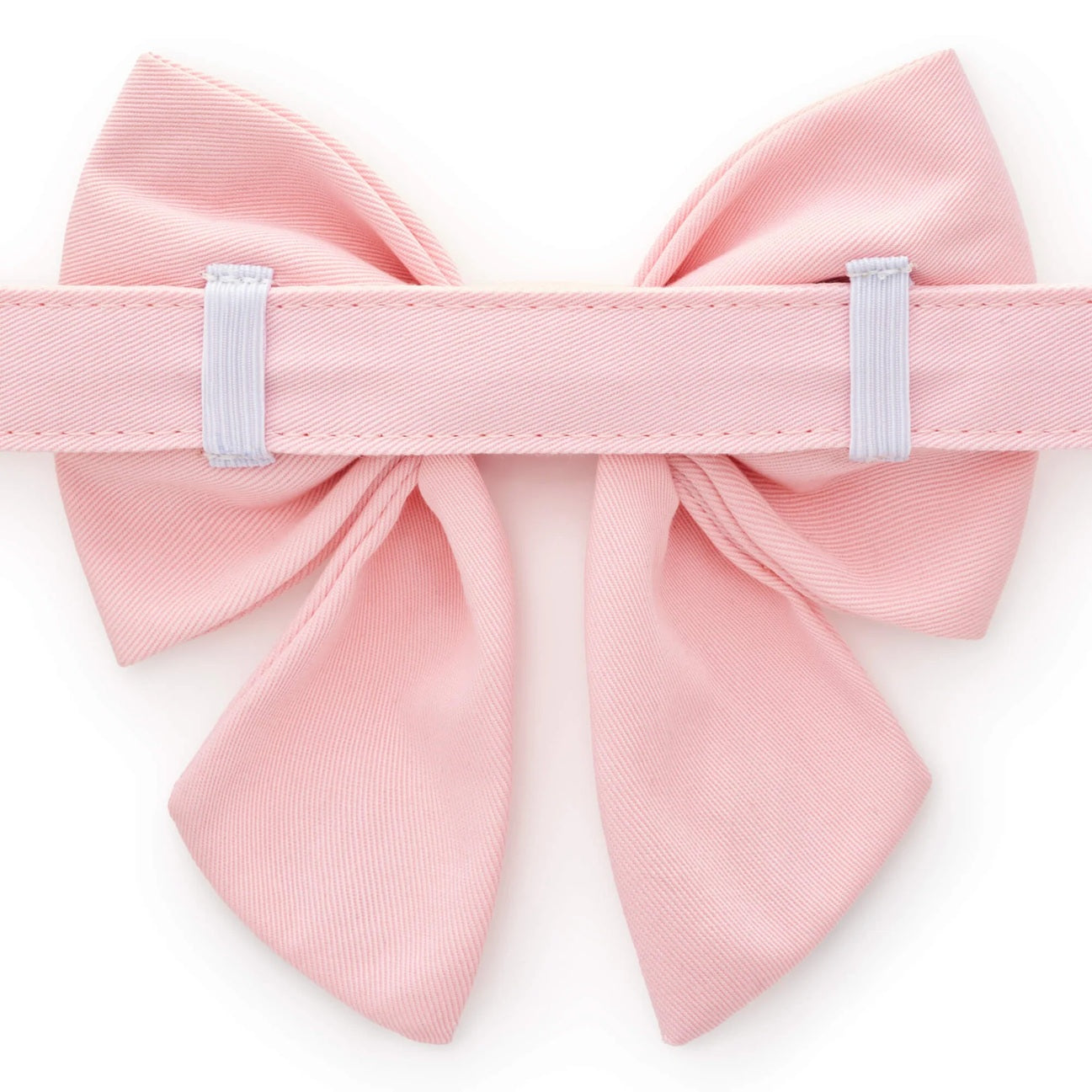 Dog and Cat Embroidered Lady Bowtie: Blush Pink Candy Canes