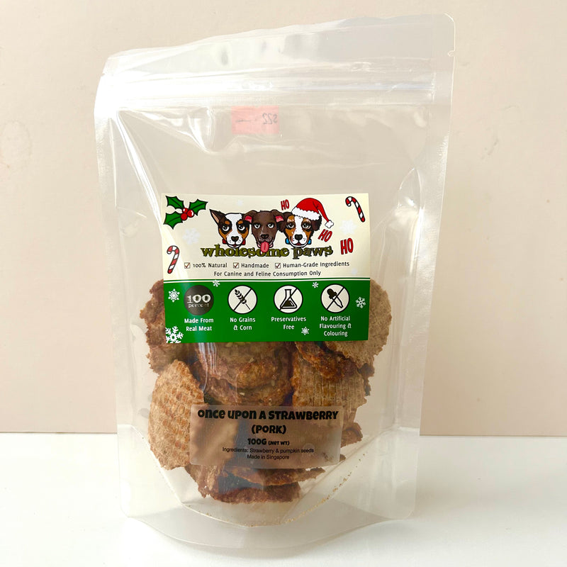 Christmas limited edition, Dehydrated Dog and Cat Treats, Santa Paw coins Once Upon A Strawberry