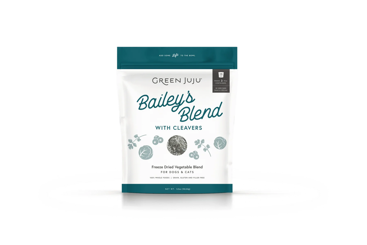 Green Juju Baileys Blend with cleavers for soothing sensitive allergy prone pet skin and inflammation relief