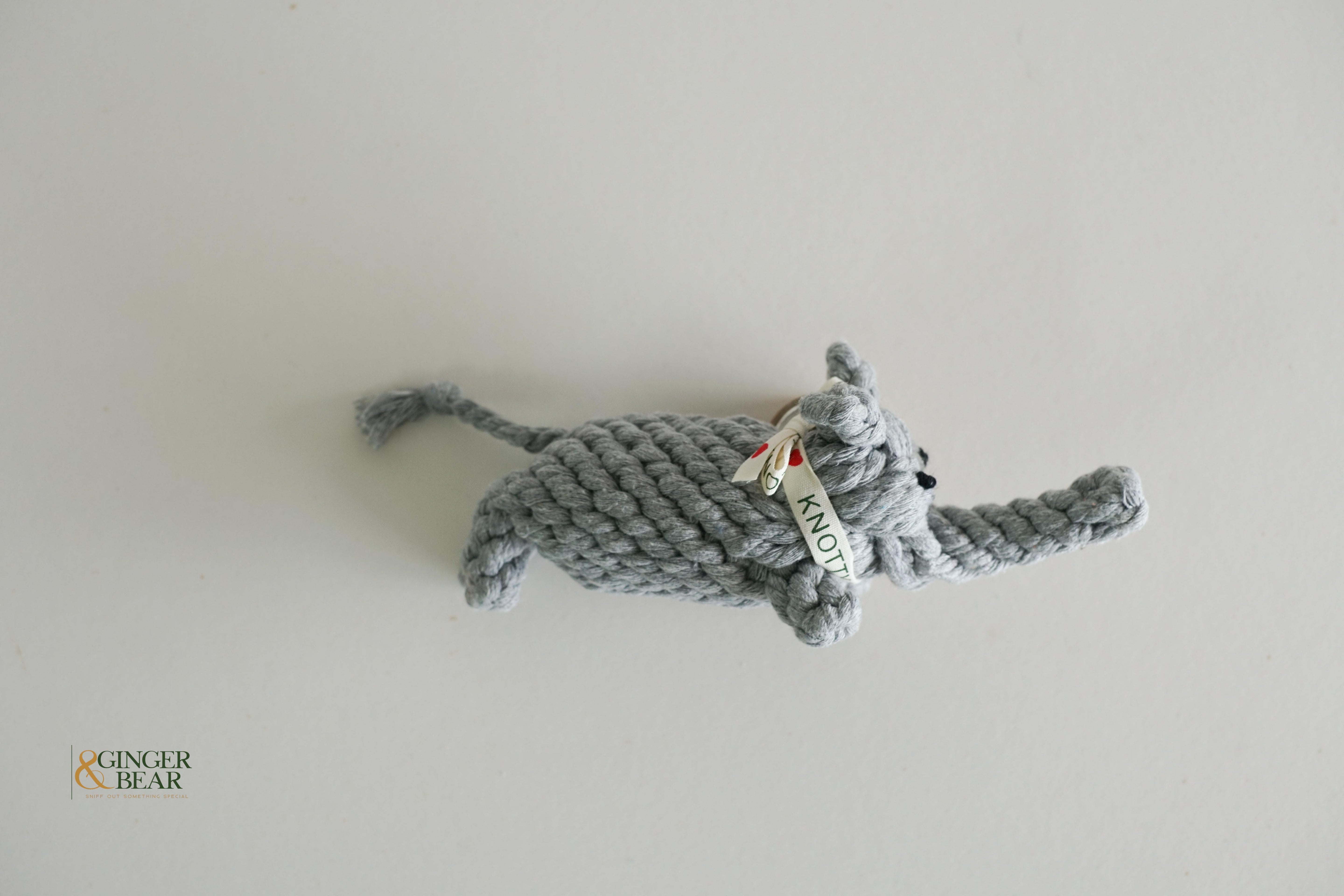 Knotty Interactive Upcycled Cotton Rope Dog Toy, Ella the Elephant