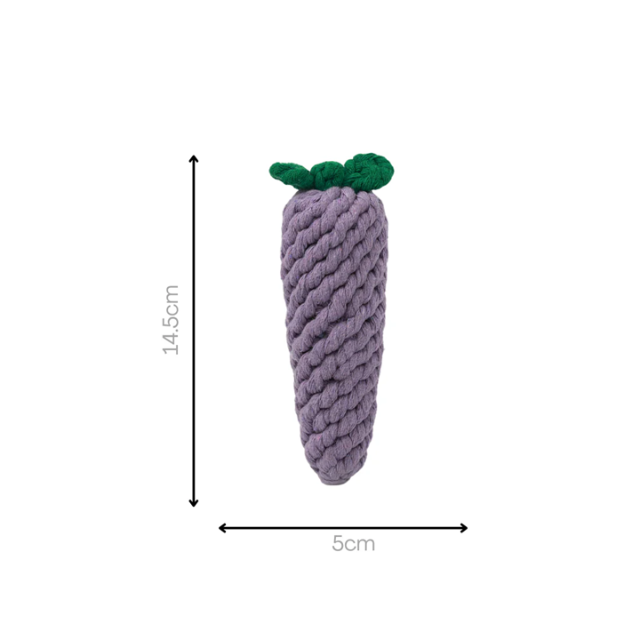 Knotty Interactive Upcycled Cotton Rope Dog Toy, Eggplant