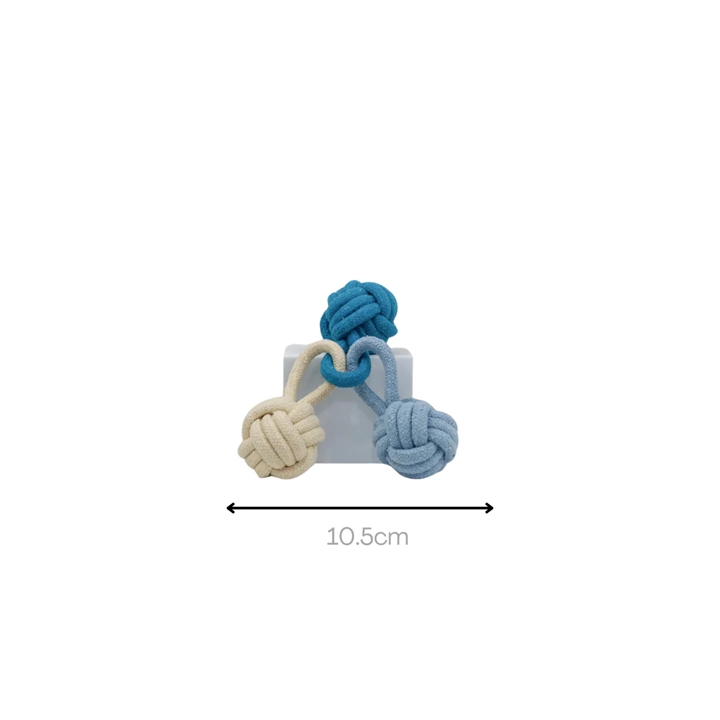 Knotty Interactive Upcycled Cotton Rope Tug Toy Set, Sky and Cloud